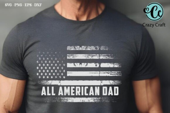 All American Dad PNG Design: USA Flag Graphics