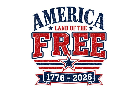 America Free 250th SVG Design: Bold Patriotic Typography