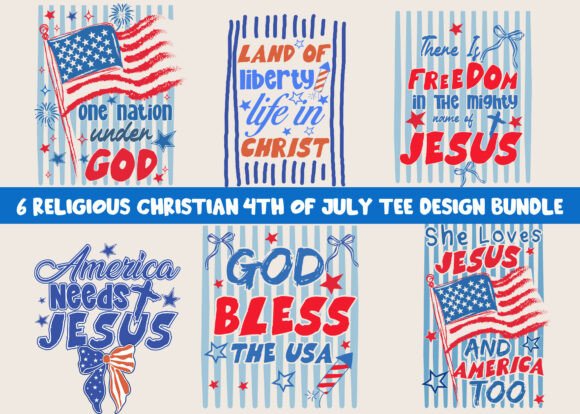 Celebrate Faith and Freedom: Christian 4th of July Tee Design Bundle