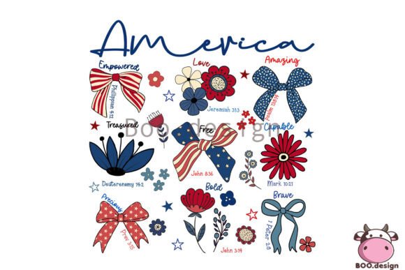 Celebrate in Style: America 4th of July Bow Design