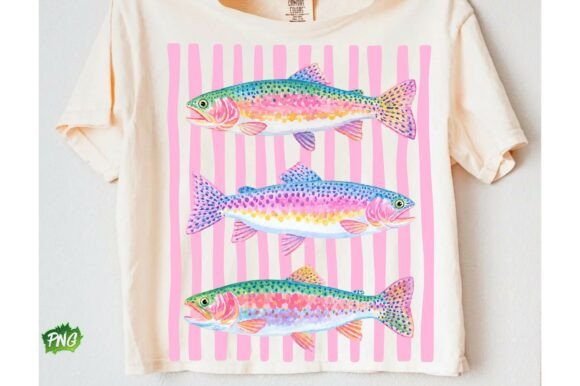 Colorful Trout PNG Sublimation Design: A Vibrant Asset for Makers
