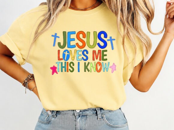 Jesus Loves Me Religious T-shirt Design: A Faith-Focused Design Asset