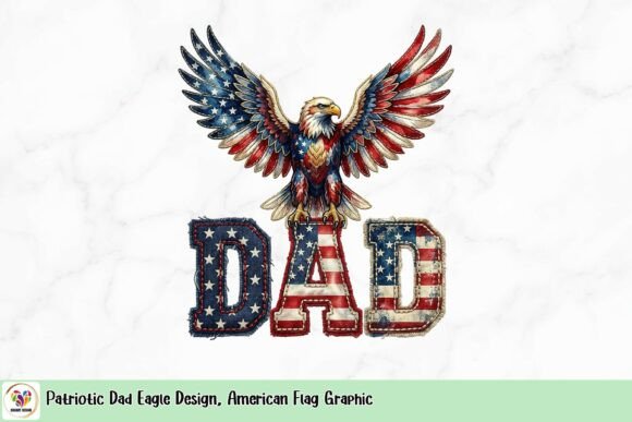 Patriotic Dad Eagle Design: American Flag Graphic for Dad