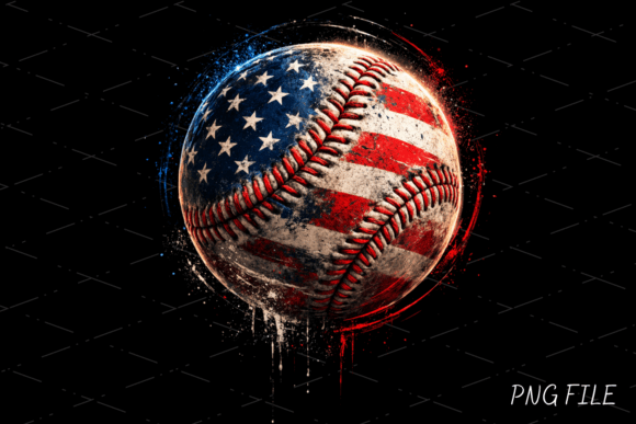 Patriotic USA Baseball PNG: A Dynamic Design Asset