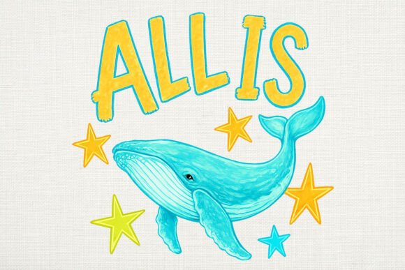 Retro All is Whale Summer PNG: A Wave of Coastal Charm